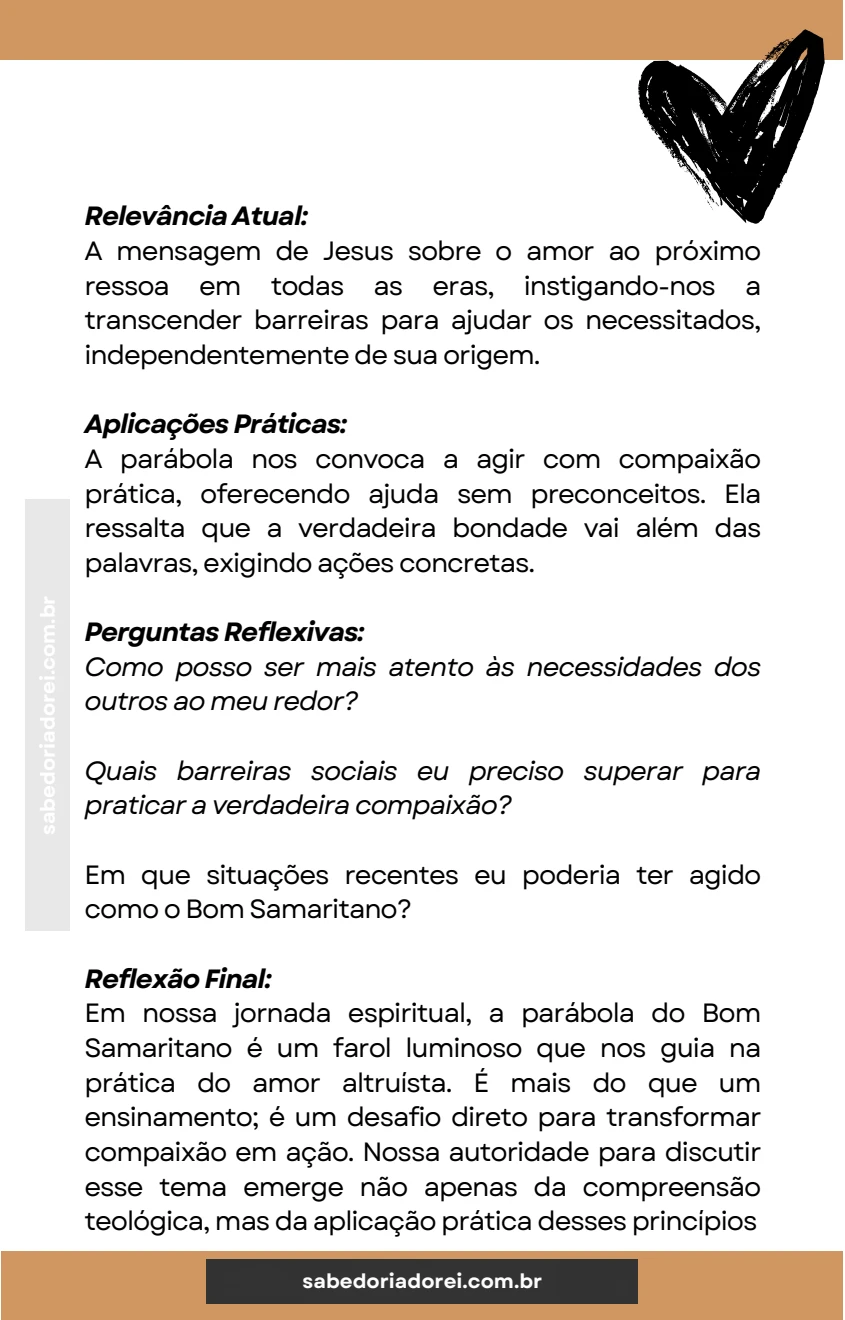 Página real da amostra: aplicações práticas e perguntas para reflexão